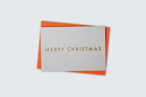 Merry Christmas <br> Brass Festive Typographic Card