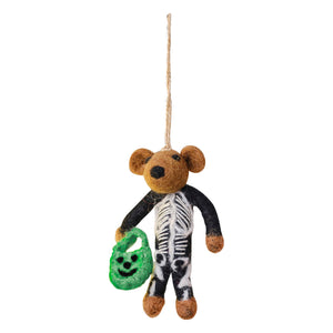 Felt Skeleton Bear <br> Hanging Decoration