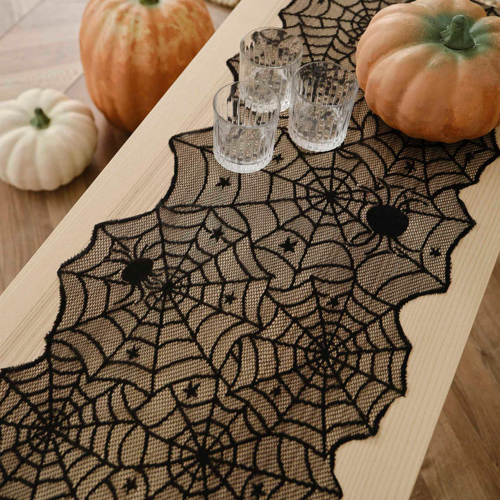 Black Spider Web <br> Table Runner