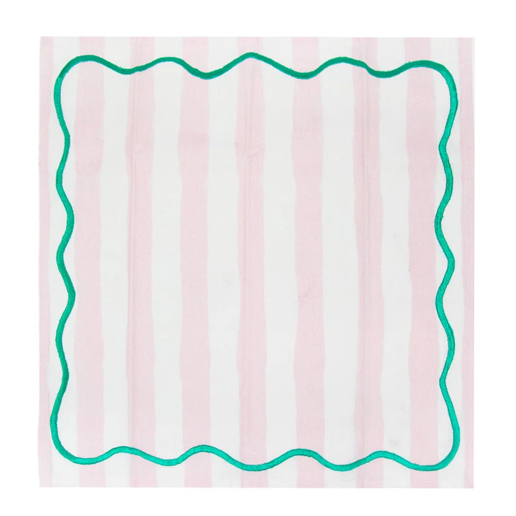 4 Striped Reusable <br> Cotton Napkins - Sweet Maries Party Shop