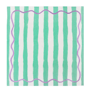 4 Striped Reusable <br> Cotton Napkins - Sweet Maries Party Shop