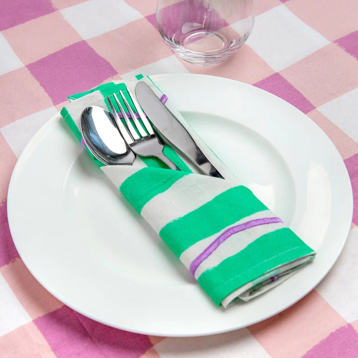 4 Striped Reusable <br> Cotton Napkins - Sweet Maries Party Shop