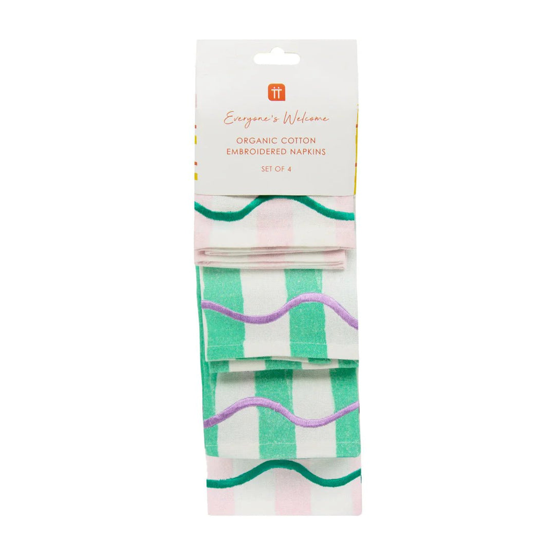 4 Striped Reusable <br> Cotton Napkins - Sweet Maries Party Shop