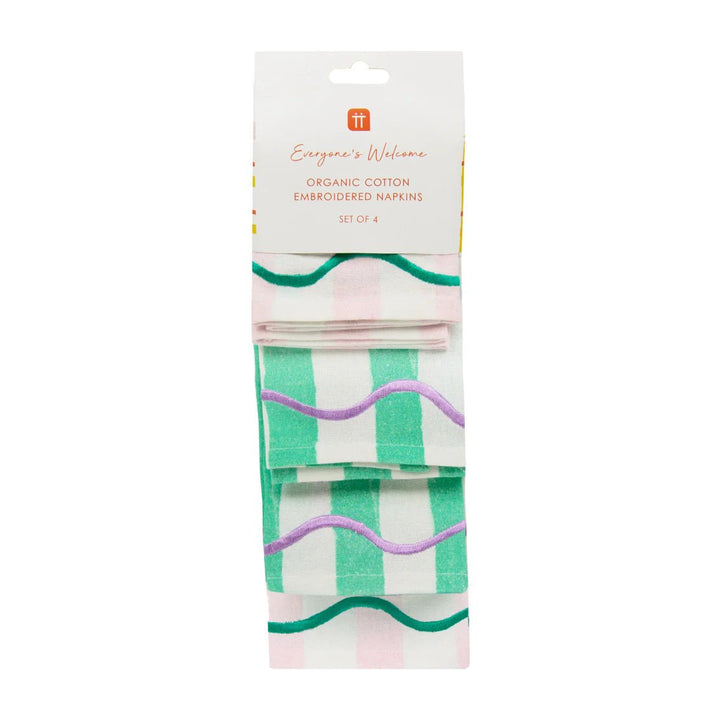 4 Striped Reusable <br> Cotton Napkins - Sweet Maries Party Shop