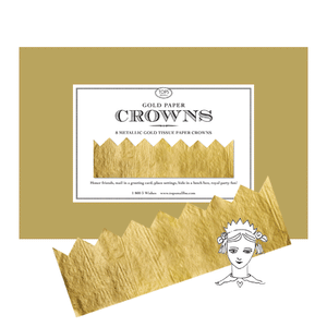 8 Gold Metallic <br> Paper Crowns - Sweet Maries Party Shop