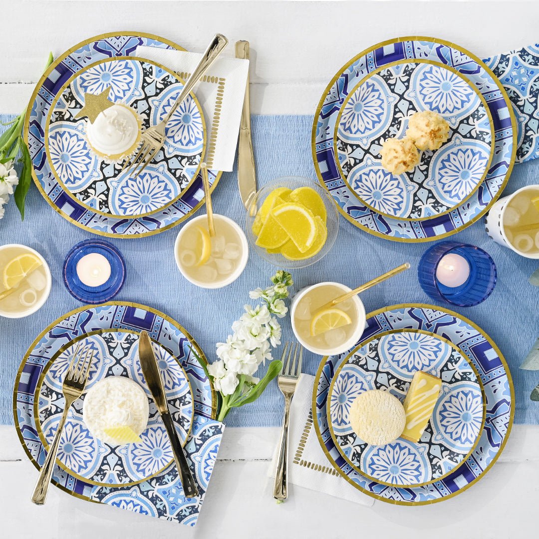 Amalfi Blues <br> Large Plates (10) - Sweet Maries Party Shop