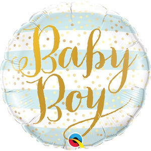 Baby Girl Blue <br> Stripes Balloon - Sweet Maries Party Shop