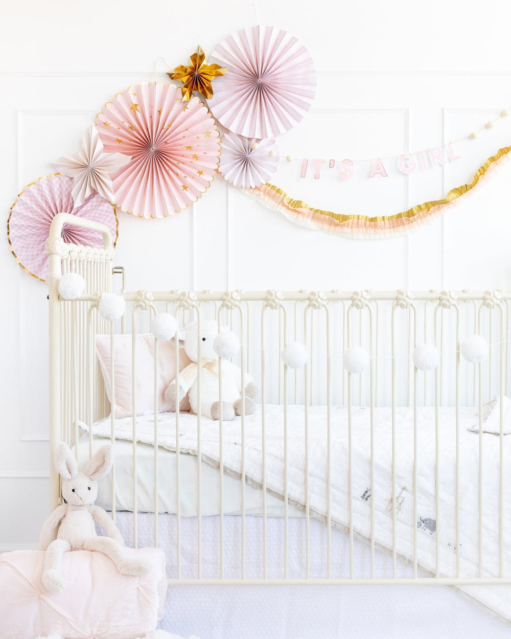 Baby Pink Fans <br> Backdrop Set (6pc) - Sweet Maries Party Shop