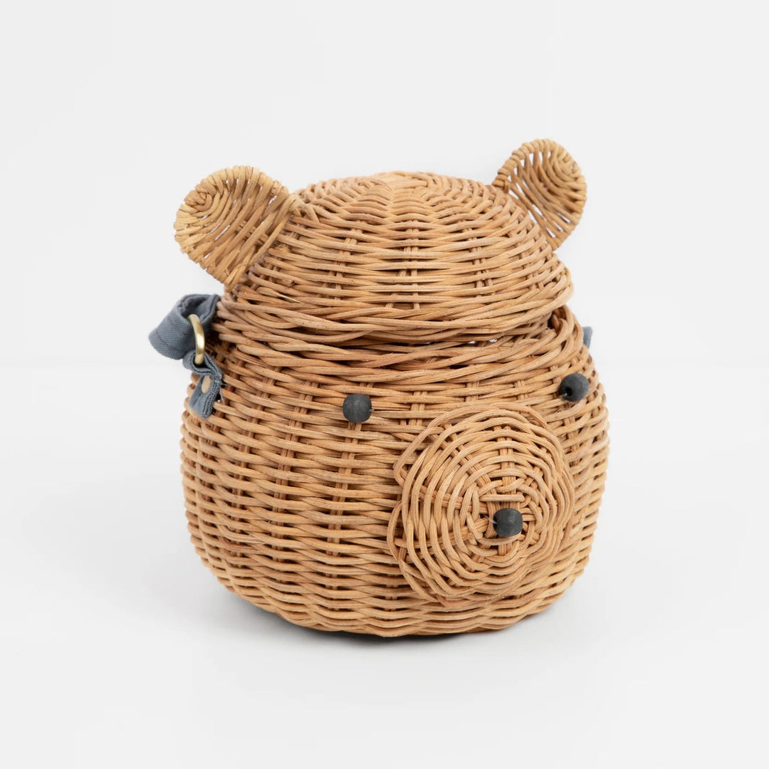 Bear Basket Bag <br> With Denim Strap - Sweet Maries Party Shop