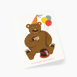 Birthday Bear <br> Birthday Card - Sweet Maries Party Shop