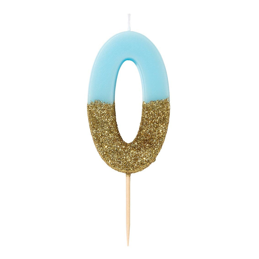 Blue Glitter <br> Birthday Number Candle - Sweet Maries Party Shop