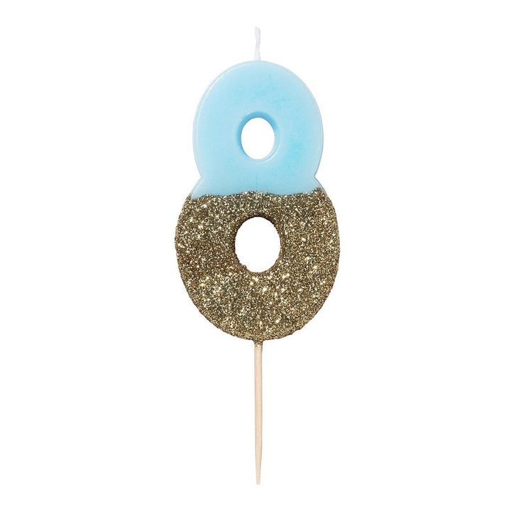 Blue Glitter <br> Birthday Number Candle - Sweet Maries Party Shop