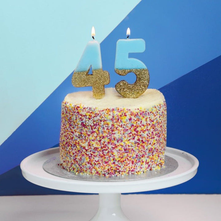 Blue Glitter <br> Birthday Number Candle - Sweet Maries Party Shop