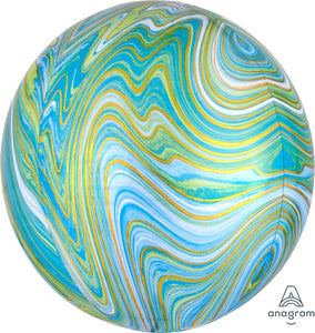 Blue Green Marble <br> Orbz Balloon - Sweet Maries Party Shop