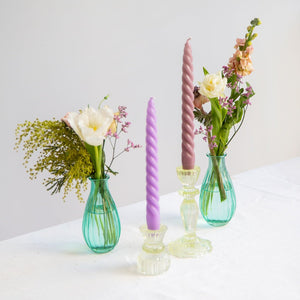 Boho Purple Spiral <br> 4 Deluxe Dinner Candles - Sweet Maries Party Shop