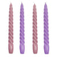 Boho Purple Spiral <br> 4 Deluxe Dinner Candles - Sweet Maries Party Shop