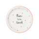 Born To Be Loved <br> Pink Plates (12) - Sweet Maries Party Shop