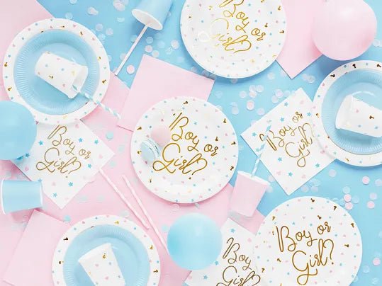 Boy Or Girl Gender Reveal <br> Paper Plates (6pc) - Sweet Maries Party Shop