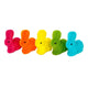 Bright Rainbow <br> Flocked Bunnies (5) - Sweet Maries Party Shop