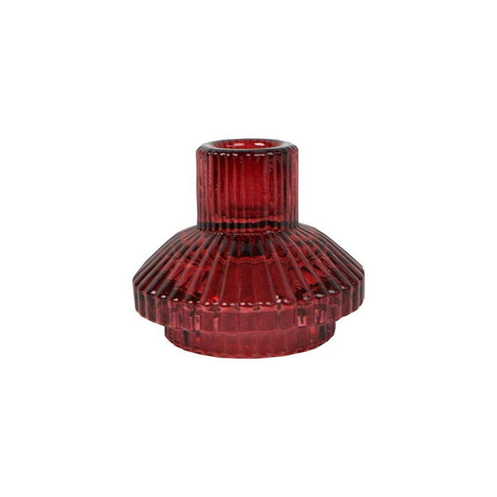 Burgundy Red Geometric <br> Glass Candle Holder - Sweet Maries Party Shop