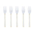 Cake Forks Set <br> Cream Enamel & Brushed Gold