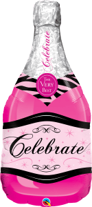 Celebrate Pink Bubbly <br> 39”/99cm Tall - Sweet Maries Party Shop