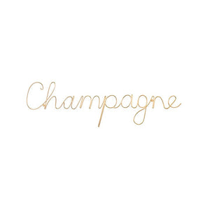 Champagne <br> Wire Word Gold - Sweet Maries Party Shop