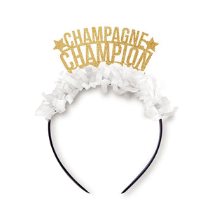 Champagne Champion <br> Party Crown (White/Gold) - Sweet Maries Party Shop