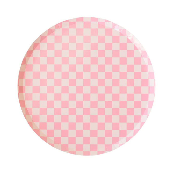 Check It! Tickle Me Pink <br> Dinner Plates (8) - Sweet Maries Party Shop