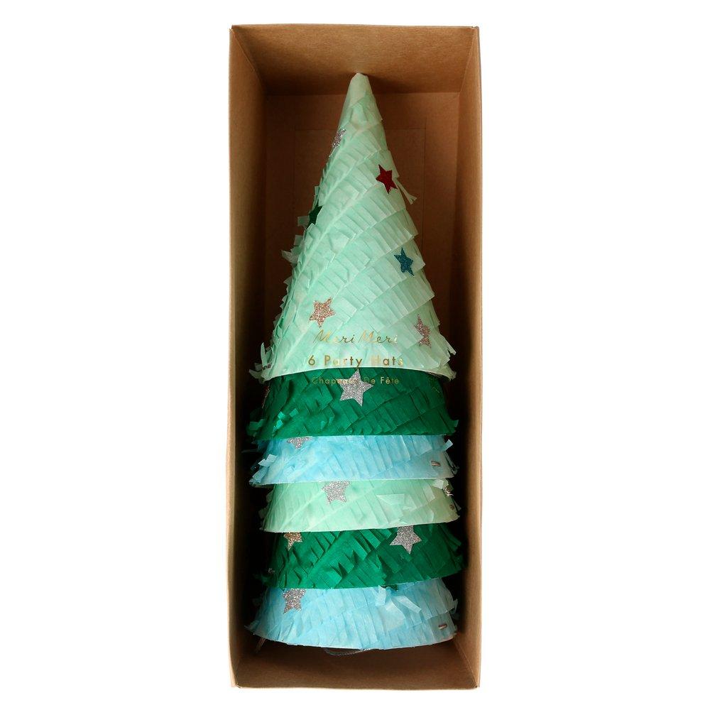 Christmas Tree <br> Party Hats (6) - Sweet Maries Party Shop