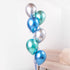 Chrome Blue, Green & Silver <br> 6 Balloon Bunch