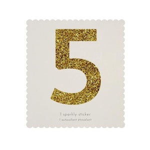 Chunky Gold Glitter 5 Sticker - Sweet Maries Party Shop