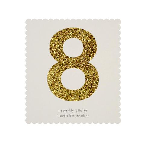 Chunky Gold Glitter 8 Sticker - Sweet Maries Party Shop