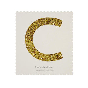 Chunky Gold Glitter C Sticker - Sweet Maries Party Shop