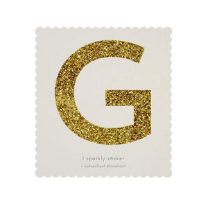 Chunky Gold Glitter G Sticker - Sweet Maries Party Shop