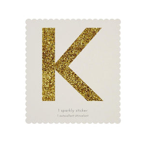 Chunky Gold Glitter K Sticker - Sweet Maries Party Shop