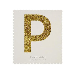 Chunky Gold Glitter P Sticker - Sweet Maries Party Shop