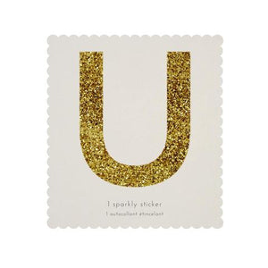 Chunky Gold Glitter U Sticker - Sweet Maries Party Shop