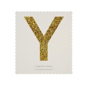 Chunky Gold Glitter Y Sticker - Sweet Maries Party Shop