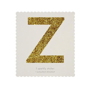 Chunky Gold Glitter Z Sticker - Sweet Maries Party Shop