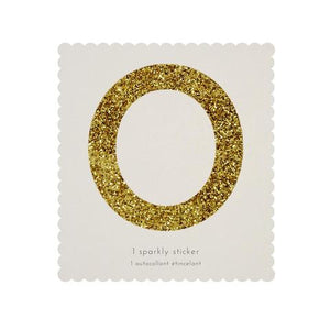 Chunky Gold Glitter Zero Sticker - Sweet Maries Party Shop
