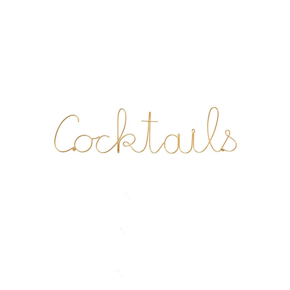 Cocktails <br> Wire Word Gold - Sweet Maries Party Shop