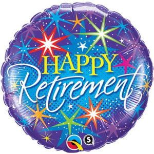Colourful Stars Retirement <br> Inflated Balloon - Sweet Maries Party Shop