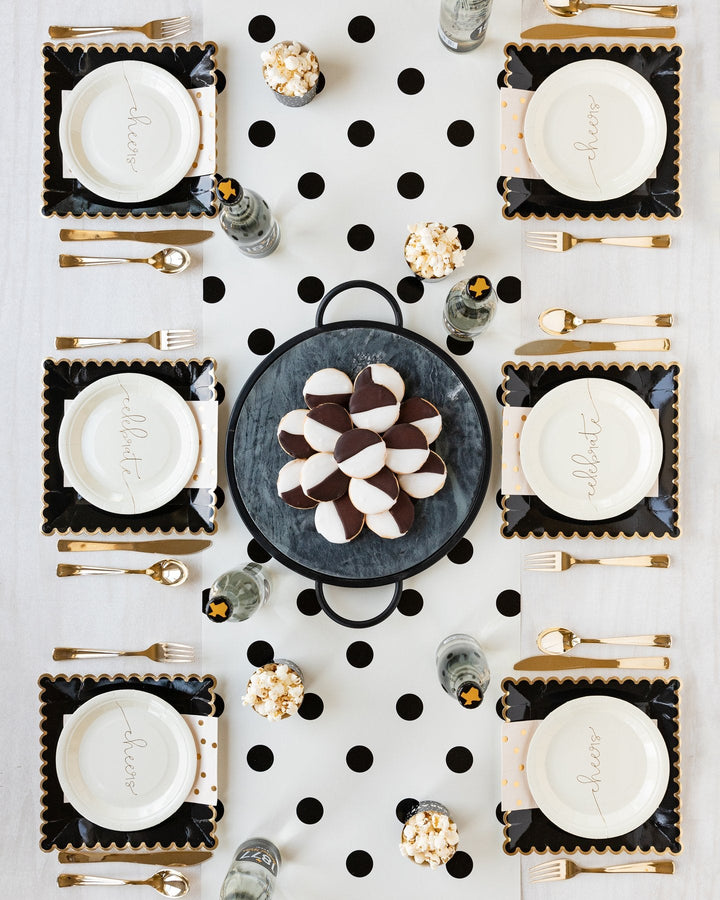 Cream + Black Dots <br> Table Runner - Sweet Maries Party Shop