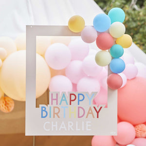 Customisable Happy Birthday <br> Photo Booth Frame 72cm x 60cm - Sweet Maries Party Shop