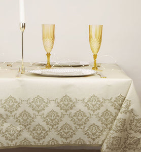 Damask Festive Gold <br> Table Cover (1.8m) - Sweet Maries Party Shop