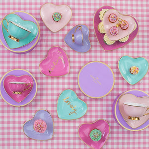 Darling! Heart Espresso Cups <br> Lavender/ Rose - Sweet Maries Party Shop