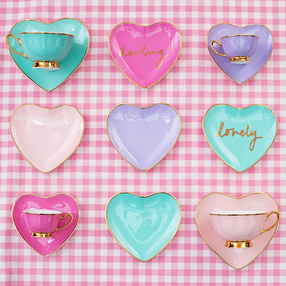 Darling! Heart Trinket Dish <br> Rose - Sweet Maries Party Shop