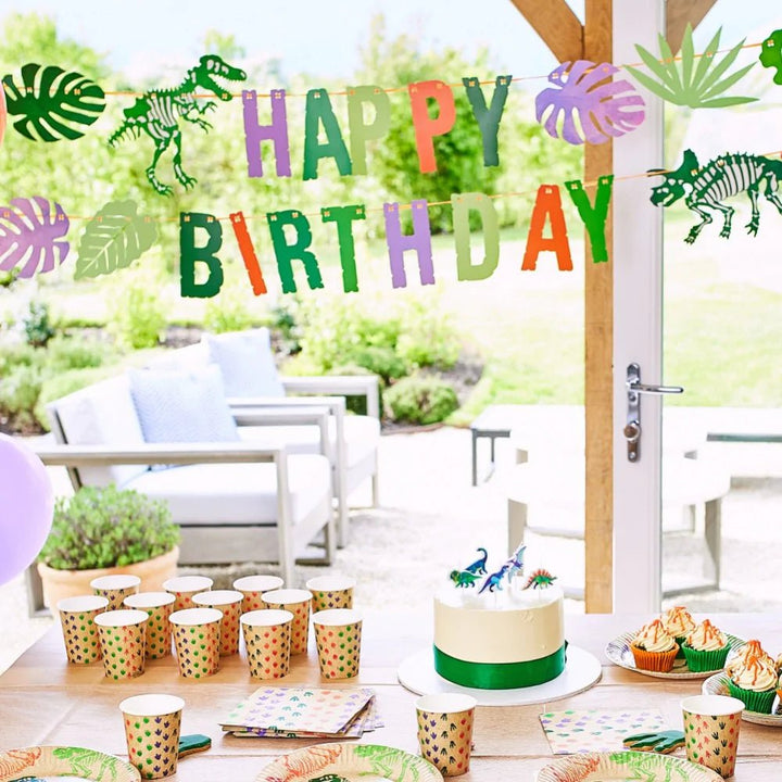 Dinosaur <br> Happy Birthday Garland - Sweet Maries Party Shop