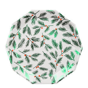 Festive Leaves & Berries <br> Large Plates (8) - Sweet Maries Party Shop